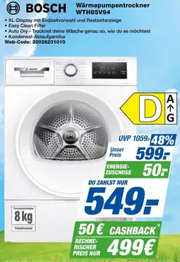 expert Techno Land BOSCH Wärmepumpentrockner WTH85V94 Angebot
