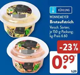 Aldi Süd WONNEMEYER Brotaufstrich Angebot