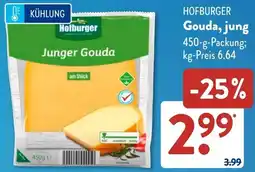 Aldi Süd HOFBURGER Gouda, jung Angebot