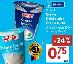 Aldi Süd MILSANI Crème fraîche oder Crème leicht Angebot
