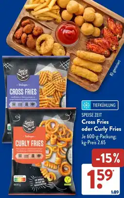 Aldi Süd SPEISE ZEIT Cross Fries oder Curly Fries Angebot