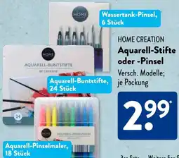 Aldi Süd HOME CREATION Aquarell-Stifte oder Pinsel Angebot