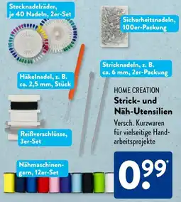 Aldi Süd HOME CREATION Strick- und Näh-Utensilien Angebot