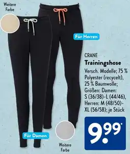 Aldi Süd CRANE Trainingshose Angebot