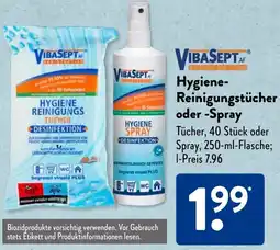 Aldi Süd VIBASEPT Hygiene Reinigungstücher oder Spray Angebot