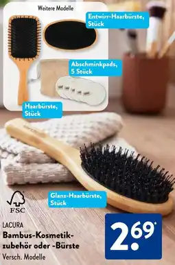 Aldi Süd LACURA Bambus-Kosmetikzubehör oder Bürste Angebot