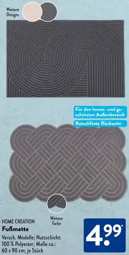 Aldi Süd HOME CREATION Fußmatte Angebot