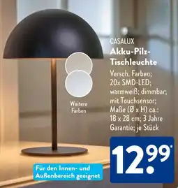 Aldi Süd CASALUX Akku-Pilz Tischleuchte Angebot