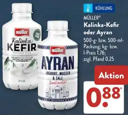 Aldi Süd MÜLLER Kalinka-Kefir oder Ayran Angebot