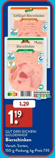Aldi Süd GUT DREI EICHEN/ GÜLDENHOF Bierschinken Angebot