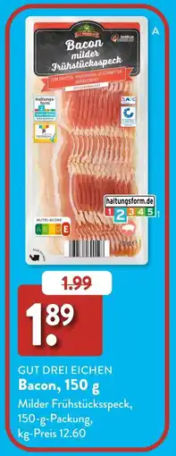Aldi Süd GUT DREI EICHEN Bacon Angebot