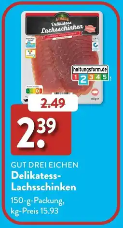 Aldi Süd GUT DREI EICHEN Delikatess Lachsschinken Angebot