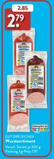 Aldi Süd GUT DREI EICHEN Wurstsortiment Angebot