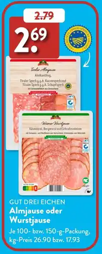 Aldi Süd GUT DREI EICHEN Almjause oder Wurstjause Angebot