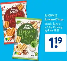 Aldi Süd SUNSNACKS Linsen-Chips Angebot