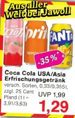 Jawoll Coca Cola USA/Asia Erfrischungsgetränk Angebot