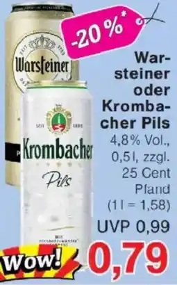 Jawoll Warsteiner oder Krombacher Pils Angebot