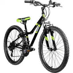 Netto Marken-Discount Galano GA20 Jugendfahrrad 24 Zoll Mountainbike ab 8 Jahre 130 - 145 cm 21 Gänge schwarz/grün Angebot