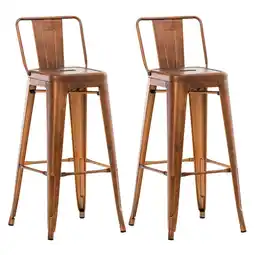 Netto Marken-Discount TPFLiving 2er Set Barhocker Massimo Metall Orange Angebot