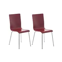 Netto Marken-Discount TPFLiving 2er Set Besucherstuhl Peppo mit Holzsitz und Gestell in Chromoptik Farbe: Lila Angebot