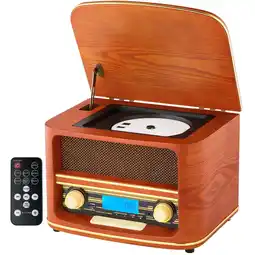 Netto Marken-Discount Cyberlux Retro Nostalgie Holz Radio CD/MP3 USB Player Nostalgieradio Angebot