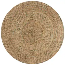 Netto Marken-Discount Handgewebter Jute-Teppich in Naturtönen Eden. Farbe: Braun-Blau, 180x180 cm Kadima Design Angebot