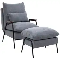 Netto Marken-Discount HOMCOM Relaxsessel mit Hocker Kord, Schaumstoff Angebot