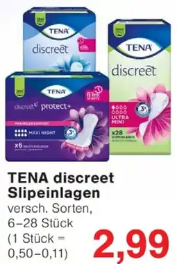 Wiglo Wunderland TENA discreet Slipeinlagen Angebot