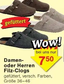 Wiglo Wunderland Damen oder Herren Filz-Clogs Angebot