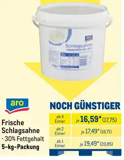 METRO aro Frische Schlagsahne Angebot