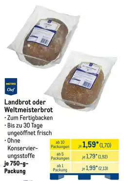 METRO METRO chef Landbrot oder Weltmeisterbrot Angebot