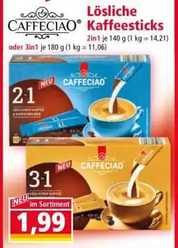 Norma CAFFECIAO Lösliche Kaffeesticks Angebot
