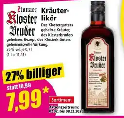 Norma Zinnaer Kloster Bruder Kräuterlikör Angebot