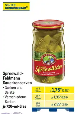METRO Spreewald- Feldmann Sauerkonserven Angebot