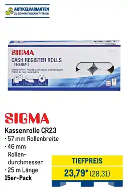 METRO SIGMA Kassenrolle CR23 Angebot