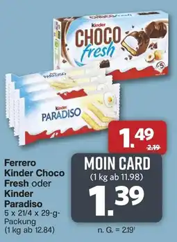 Famila Nord West Ferrero Kinder Choco Fresh oder Kinder Paradiso Angebot