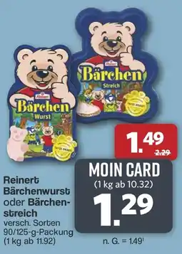 Famila Nord West Reinert Bärchenwurst oder Bärchenstreich Angebot