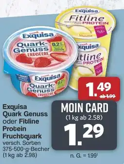 Famila Nord West Exquisa Quark Genuss oder Fitline Protein Fruchtquark Angebot