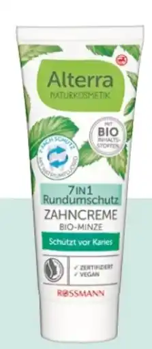 Rossmann Alterra Zahncreme Bio-Minze Angebot