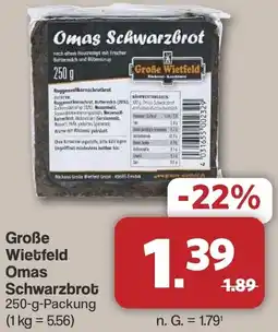 Famila Nord West Große Wietfeld Omas Schwarzbrot Angebot