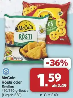 Famila Nord West McCain Rösti oder Smiles Angebot
