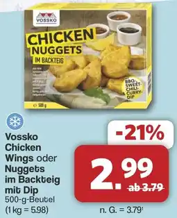 Famila Nord West Vossko Chicken Wings oder Nuggets im Backteig mit Dip Angebot