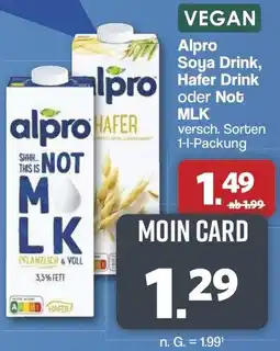 Famila Nord West VEGAN Alpro Soya Drink, Hafer Drink oder Not MLK Angebot