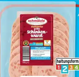 Aldi Süd Schmälzle Grobe Stuttgarter Schinkenwurst Angebot