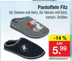 Zimmermann Pantoffeln filz Angebot