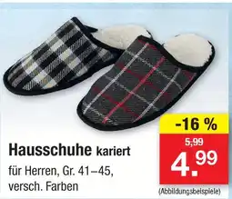 Zimmermann Hausschuhe kariert Angebot