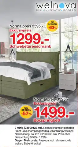 Möbelzentrum Pforzheim Welnova schwebetürenschrank Angebot