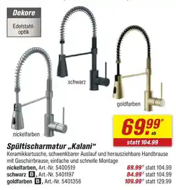 toom Baumarkt Spültischarmatur kalani nickelfarben Angebot