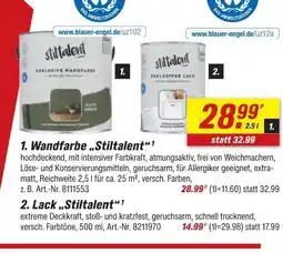 toom Baumarkt Wandfarbe stiltalent Angebot