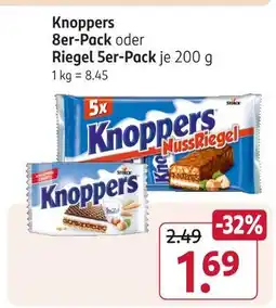Rossmann Knoppers 8er-pack oder riegel 5er-pack je 200 g Angebot